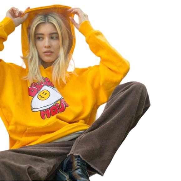 Justin Bieber Drew House Slippers Smiley Hoodie Sz M Yellow - Picture 2 of 11